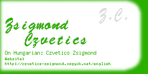 zsigmond czvetics business card